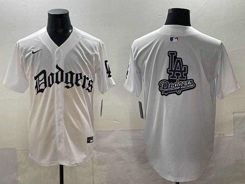 Men 2025 Los Angeles Dodgers Blank White 7th generations Joint Name Nike MLB Jersey style 016->customized nfl jersey->Custom Jersey